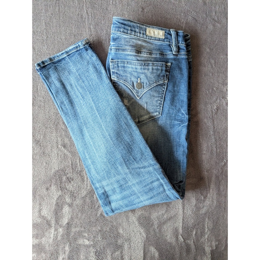 Miss Me Mens Easy Ankle Skinny Jeans Blue Mid-Rise Medium Wash 31 E02EFK13A